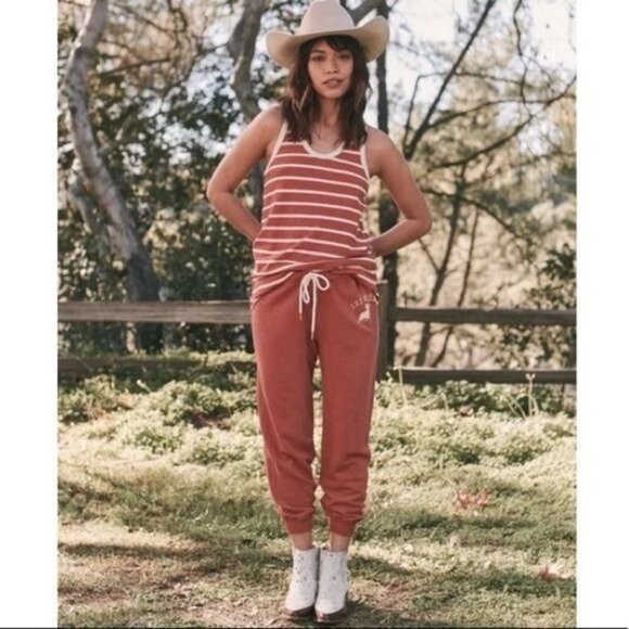 The Great. The Racerback Stripe Scoop Neck Slightly Slouchy Fit Tank Top NWT - Picture 2 of 16